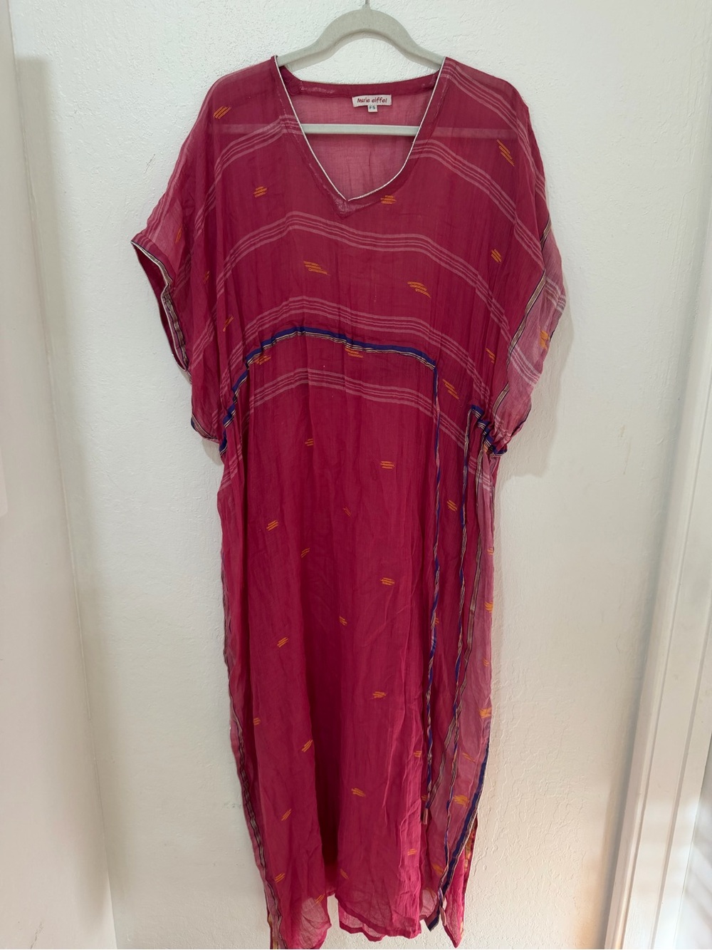 Boho Pink V-Neck Maxi Dress by